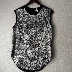 Black and White Sleeveless Top